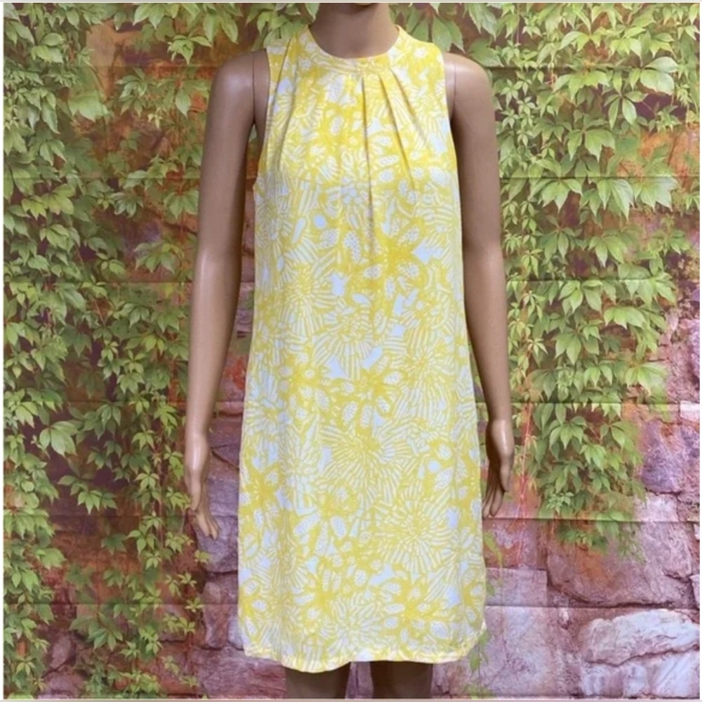 H&M Yellow and White floral lined Halter dress Size 8